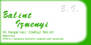 balint izmenyi business card