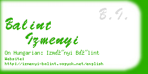 balint izmenyi business card